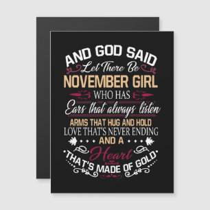 Verjaardag   En God Zei Laat Er November Meisje Zi Magnetische Uitnodiging