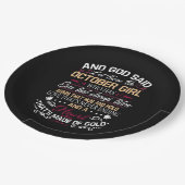 Verjaardag | En God zei: "Oktobermeisje" Papieren Bordje (Gekanteld)