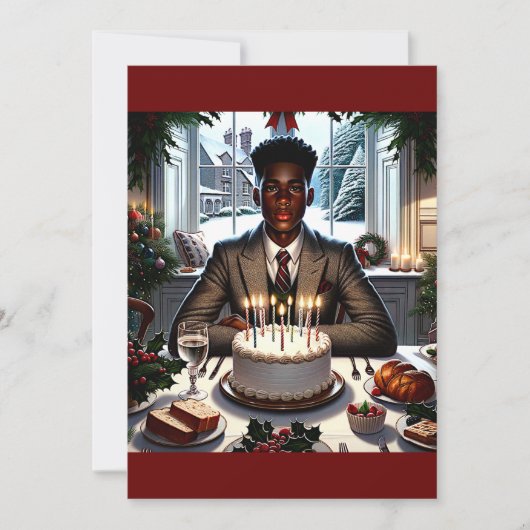 Verjaardag en kerstwensen feestdagenkaart (Voorkant)