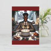 Verjaardag en kerstwensen feestdagenkaart (Staand voorkant)