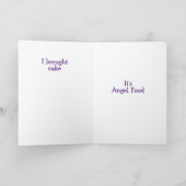 Verjaardag Engel van kleur Brengt een taart Bedankkaart (Binnen)