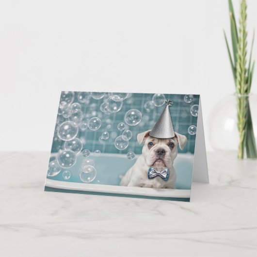 Verjaardag Engelse Bulldog Schattige en Grappig in Kaart (Voorkant)