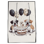 Verjaardag Engelse Bulldogs Medium Cadeauzakje (Achterkant)