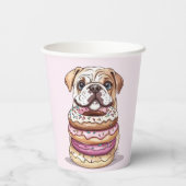 Verjaardag Engelse Bulldogs Papieren Bekers (Achterkant)