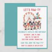 Verjaardag Engelse Bulldogs tijdens een carnaval Kaart (Voorkant / Achterkant)