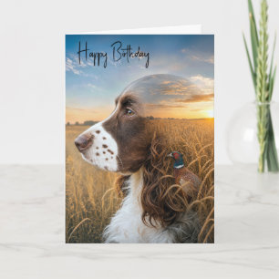 Verjaardag English Springer Spaniel en Fazant Kaart