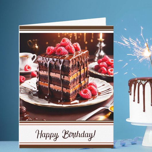 Verjaardag Epische Chocolade Caramel Cake  Kaart