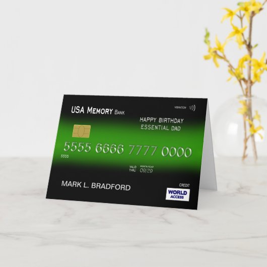 Verjaardag, Essentiële Vader, Creditcard, Groen Kaart (Gele Bloem)