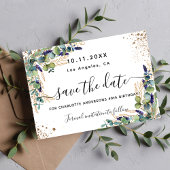 Verjaardag eucalyptus groen goud elegant save the date