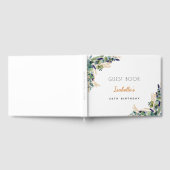 Verjaardag eucalyptus groen monogram gastenboek (Volledig)