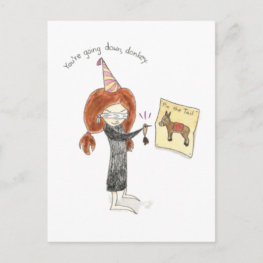 Verjaardag ezel Briefkaart (Voorkant)