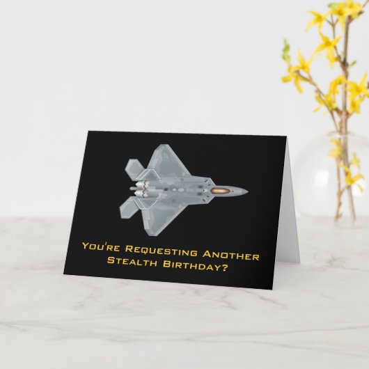 Verjaardag F-22 Raptor Stealth Kaart (Gele Bloem)