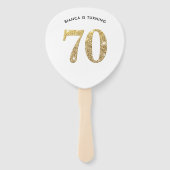 VERJAARDAG FAN moderne stijlvolle chique gouden gl Handwaaier (Voorkant)