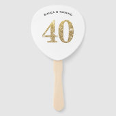 VERJAARDAG FAN moderne stijlvolle chique gouden gl Handwaaier (Voorkant)