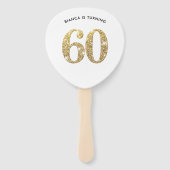 VERJAARDAG FAN moderne stijlvolle chique gouden gl Handwaaier (Voorkant)