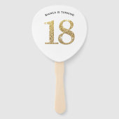 VERJAARDAG FAN moderne stijlvolle chique gouden gl Handwaaier (Voorkant)