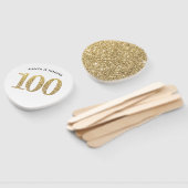 VERJAARDAG FAN moderne stijlvolle gouden glitter 1 Handwaaier (Niet-gemonteerd)