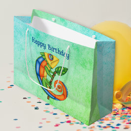 Verjaardag Fantasy Lachende Kleurrijke Hagedis Lea Groot Cadeauzakje