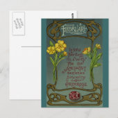 Verjaardag februari Primrose & Amethyst Briefkaart (Voorkant / Achterkant)