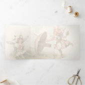 verjaardag, fee, ballon, Tri Fold Drieluik Aankondiging (Binnen)