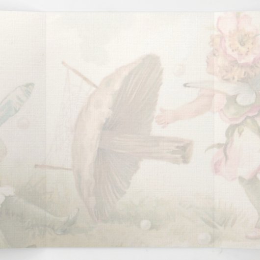 verjaardag, fee, ballon, Tri Fold Drieluik Aankondiging (Binnenkant midden)