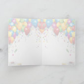 Verjaardag, fee, ballonnen bedankkaart (Binnen)