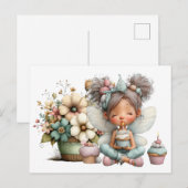 Verjaardag fee wensen briefkaart (Voorkant / Achterkant)