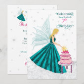 Verjaardag feest 7 jaar. Girl Fairy Lighting Candl Kaart (Voorkant / Achterkant)