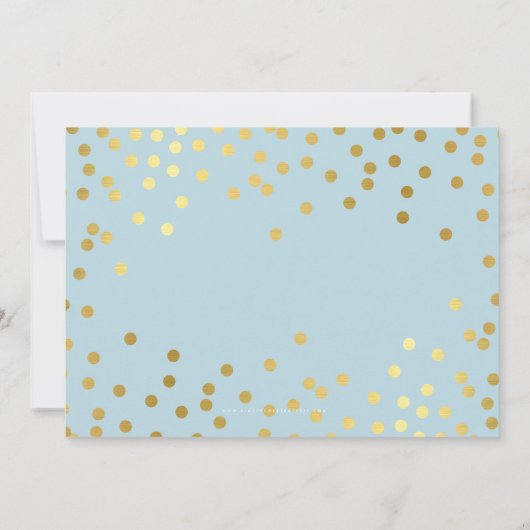 VERJAARDAG FEEST stijlvolle gouden confetti blauwe Kaart (Achterkant)