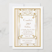 Verjaardag feest uitnodiging vrouw, grote Gatsby,  (Voorkant)