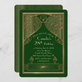 Verjaardag feest uitnodiging vrouw, grote Gatsby,