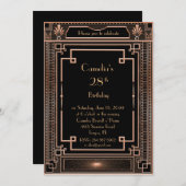 Verjaardag feest uitnodiging vrouw, grote Gatsby,  (Voorkant / Achterkant)