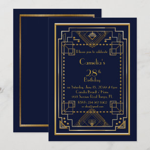 Verjaardag feest uitnodiging vrouw, grote Gatsby,