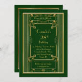 Verjaardag feest uitnodiging vrouw, grote Gatsby, (Voorkant / Achterkant)