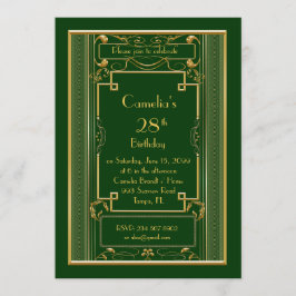 Verjaardag feest uitnodiging vrouw, grote Gatsby,