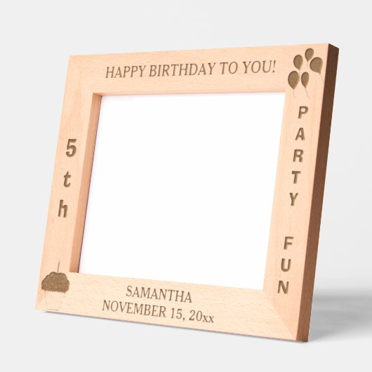 Verjaardag Feestballonnen Cupcake 10 x 8 Foto Gegraveerde Lijstjes (Links)