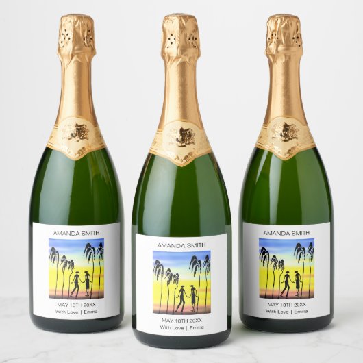 Verjaardag, feesttijd Eten en Drinken Label Set Sparkling Wijnetiket (Flessen)