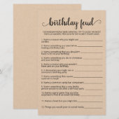 Verjaardag Feud spel met antwoorden (Voorkant / Achterkant)