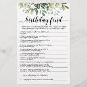 Verjaardag Feud spel met antwoorden (Voorkant)