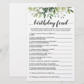 Verjaardag Feud spel met antwoorden (Voorkant / Achterkant)