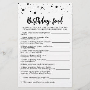 Verjaardag Feud spel met antwoorden