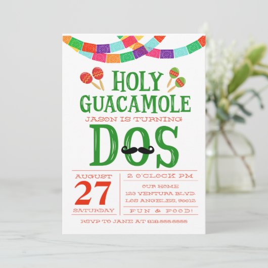 VERJAARDAG FIESTA - DOS draaien! Kaart (Staand voorkant)