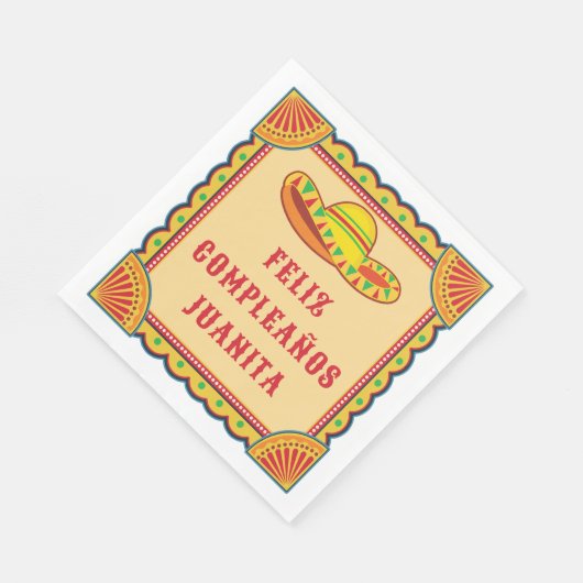 Verjaardag Fiesta | Feliz Cumpleanos servetten (Hoek)