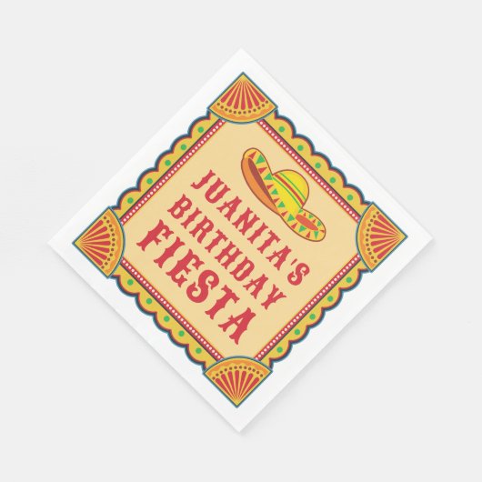 Verjaardag Fiesta servetten (Hoek)