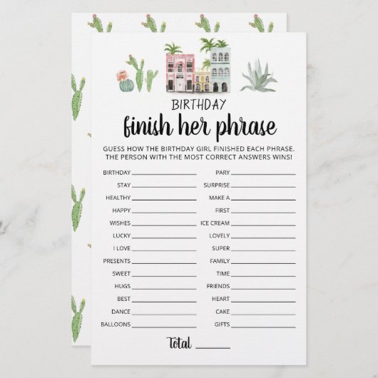 Verjaardag Finish Haar zinsnede Verjaardagsfeestsp (Voorkant / Achterkant)