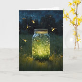 Verjaardag Firefly Jar Kaart (Gele Bloem)