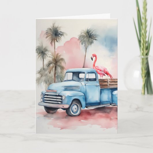 Verjaardag Flamingo Humor Kaart (Voorkant)