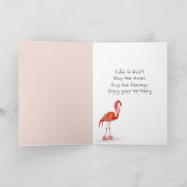 Verjaardag Flamingo Humor Kaart (Binnen)