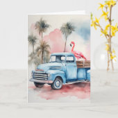 Verjaardag Flamingo Humor Kaart (Gele Bloem)