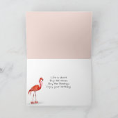 Verjaardag Flamingo in Retro Truck Kaart (Binnen)